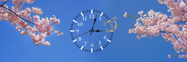 Yaz saati uygulaması. DST. duvar için sefer Kış saati. Zaman ileri açmak.