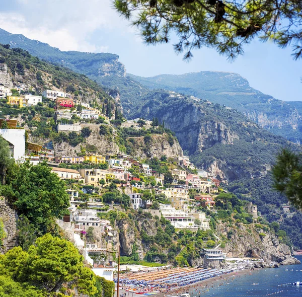 Positano, Costa Amalfitana, Campania, Sorrento, Italia . — Foto de Stock