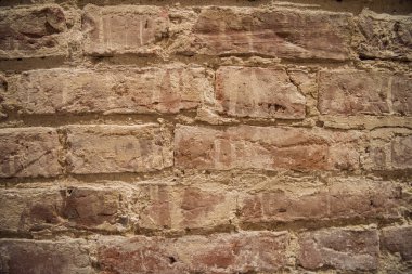 Eski kırmızı tuğla duvar, kırmızı taş blokları eski doku.