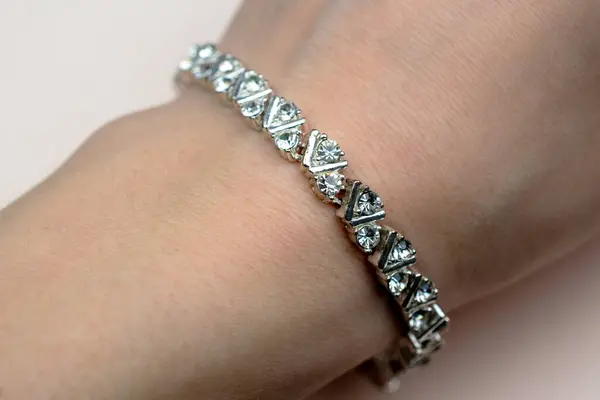 Diamond Jewelry - Bracelet with diamonds on woman's hand