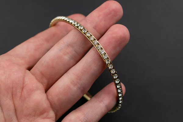 Bracelet Hand Black Background Jewelry — Stock Photo, Image
