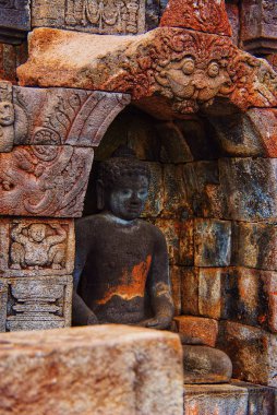 Buda 'nın resmi: Borobudur Tapınağı, Jogjakarta, Endonezya