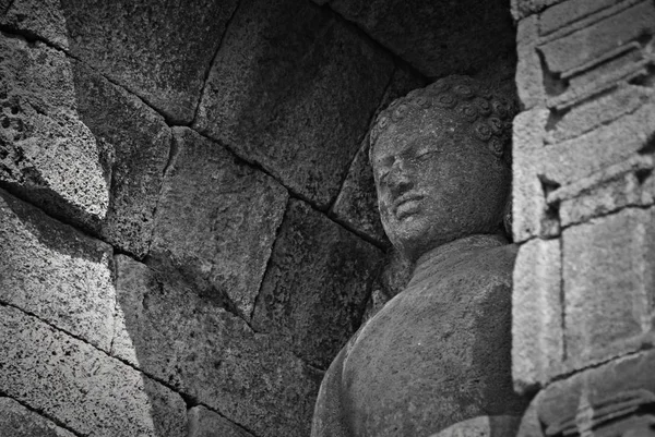 Bild Sittande Buddha Borobudur Temple Jogjakarta Indonesien — Stockfoto