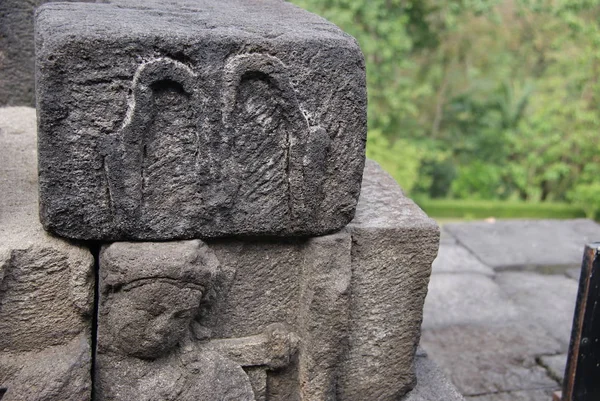 Relieve Tallas Pared Del Templo Borobudur Jogjakarta Indonesia — Foto de Stock