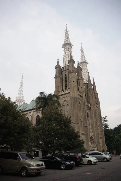 Jakartast Catedral María Asunción Jakarta Catedral Yakarta Una Catedral Católica — Foto de Stock