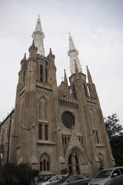 Jakartast Catedral María Asunción Jakarta Catedral Yakarta Una Catedral Católica — Foto de Stock