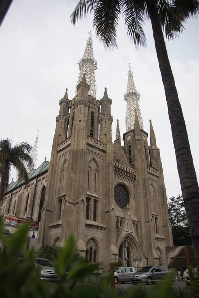 Jakartast Catedral María Asunción Jakarta Catedral Yakarta Una Catedral Católica — Foto de Stock