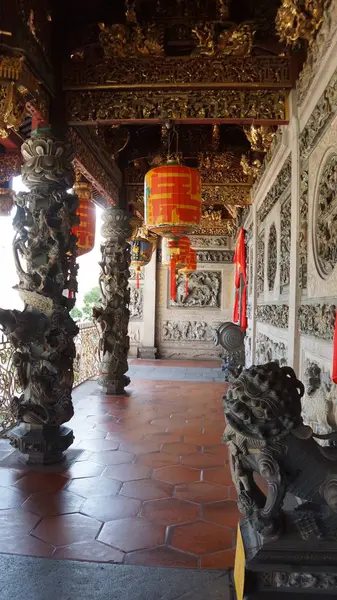 Most Intricate Design Carving Relief Wall Khoo Kongsi Penang — Stock Photo, Image