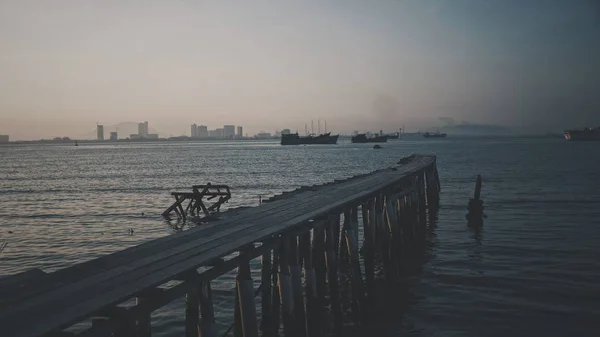 Vista Panorámica Durante Amanecer Tan Clan Jetty George Town Penang — Foto de Stock