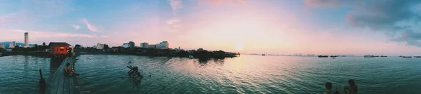 Живописный Вид Восход Солнца Причале Клана Тан Джорджтауне Пенанг — стоковое фото