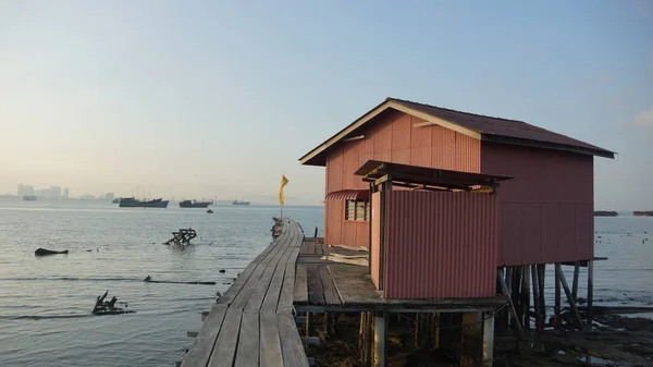 Vista Panorámica Durante Amanecer Tan Clan Jetty George Town Penang — Foto de Stock