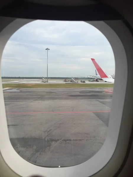 View Airplane Window — Stock Photo, Image