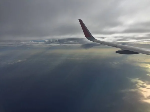 Вид Снаружи Окна Самолета — стоковое фото