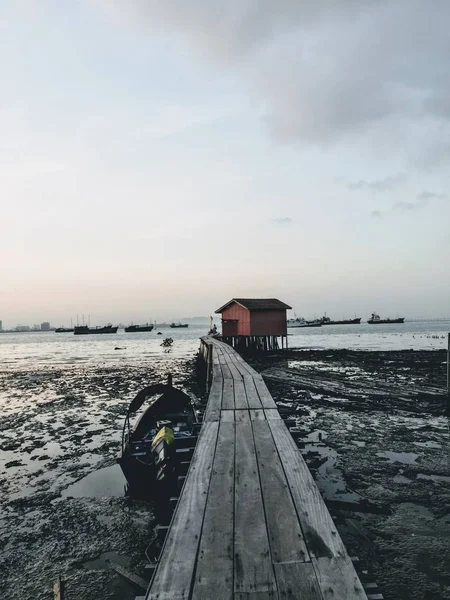 Vista Panorámica Durante Amanecer Tan Clan Jetty George Town Penang — Foto de Stock