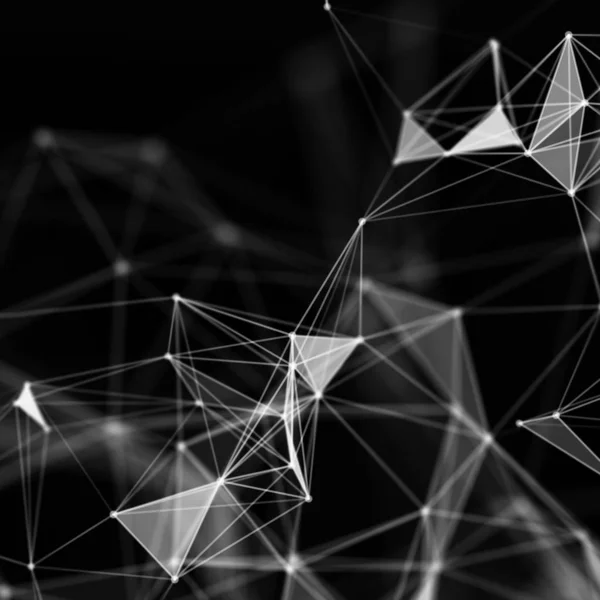 コンピュータ幾何学的デジタル接続構造 ビジネス インテリジェンス技術の背景 バイナリコードアルゴリズムの深層学習 抽象3Dレンダリング 人工知能 — ストック写真