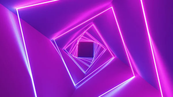 3d render Neon ışıkları arka plan. Parlak neon çizgiler arka plan. Zeka yapay. Soyut illüstrasyon — Stok fotoğraf