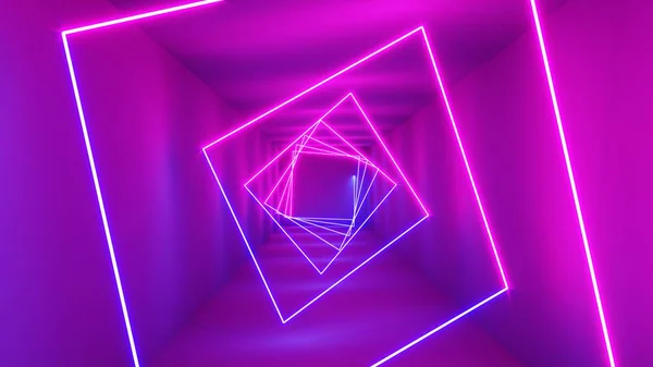 3D renderização Neon luzes de fundo. Fundo de linhas de néon brilhante. Inteligência artificial. Ilustração abstrata — Fotografia de Stock