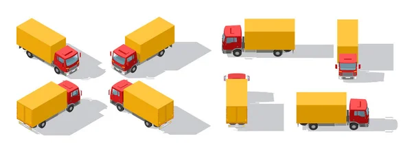 Trasporto Camion Consegna Veloce Trasporto Logistico Facile Cambio Colore Camion — Vettoriale Stock