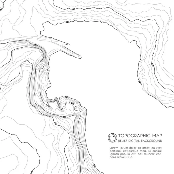 Mapa Línea Topografía Concepto Mapa Topográfico Abstracto Vectorial Con Espacio — Vector de stock