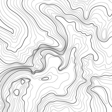 Topoğrafya haritası. Kopyanız için uzayda vektör soyut topografik harita kavramı. Siyah beyaz dalga. Soyut kağıt kesiği. Soyut renkli dalgalar. Dalgalı pankartlar. Renkli geometrik biçim.