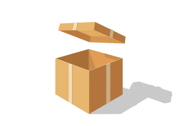 Открытая Коробка Виде Перспективы Подарочная Коробка Открытая Коробка — стоковый вектор