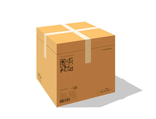 Buka Kotak Dalam Tampilan Perspektif Paket Pengiriman Kotak Hadiah Carton - Stok Vektor