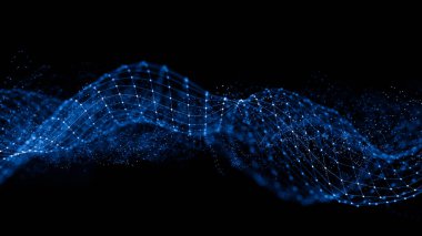 Soyut 3D biçimlendirme fütüristik çizgiler. Bilgisayar geometrik dijital bağlantı yapısı. Gelecekçi siyah soyut şebeke. Parçalı pleksus. Yapay zeka