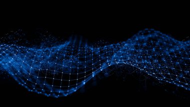 Soyut 3D biçimlendirme fütüristik çizgiler. Bilgisayar geometrik dijital bağlantı yapısı. Gelecekçi siyah soyut şebeke. Parçalı pleksus. Yapay zeka