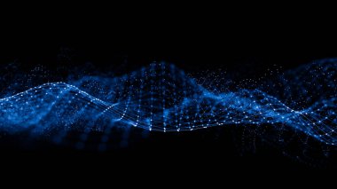 Soyut 3D biçimlendirme fütüristik çizgiler. Bilgisayar geometrik dijital bağlantı yapısı. Gelecekçi siyah soyut şebeke. Parçalı pleksus. Yapay zeka