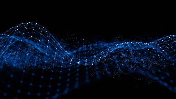 Soyut 3D biçimlendirme fütüristik çizgiler. Bilgisayar geometrik dijital bağlantı yapısı. Gelecekçi siyah soyut şebeke. Parçalı pleksus. Yapay zeka