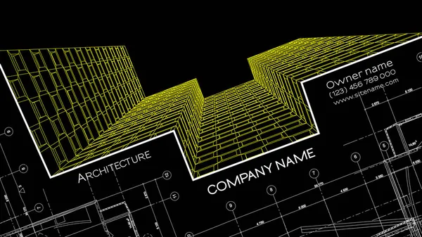 Элегантная Визитка Архитектора Абстрактная Векторная Иллюстрация Архитектурный Фон Баннера Буклета — стоковый вектор