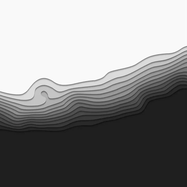 3D地形図 勾配の抽象的な背景 アートの背景デザイン 水平滑らかな折り紙形状の紙 — ストックベクタ