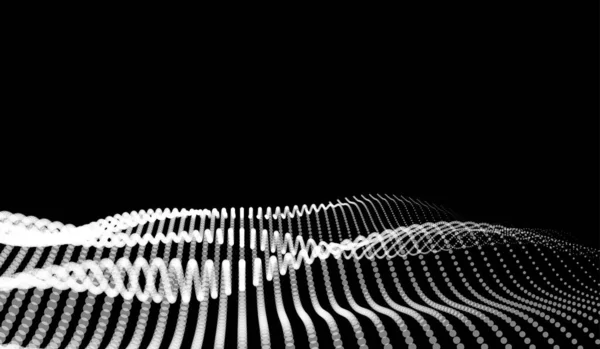 Big Data Paisaje Digital Futurista Abstracto Vectorial Con Partículas Puntos — Archivo Imágenes Vectoriales