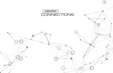 Bağlantı yapısı. Üçgen ve çizgilerden oluşan soyut bir ağ. Dijital arka plan. Yapay zeka. Bilim arkaplanı