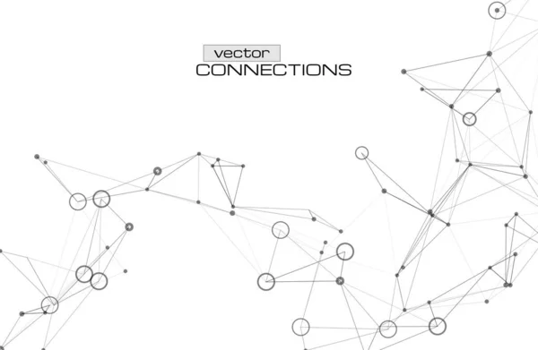 Connection Structure Abstract Connecting Network Triangles Lines Digital Background Intelligence — Stock Vector