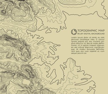 Topoğrafya haritası. Kopyanız için uzayda vektör soyut topografik harita kavramı. Siyah beyaz dalga. Soyut kağıt kesiği. Soyut renkli dalgalar. Dalgalı pankartlar. Renkli geometrik biçim.
