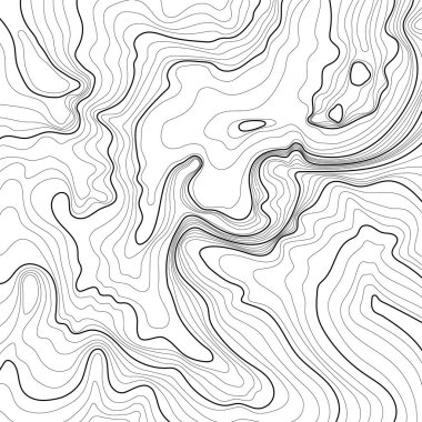 Topoğrafya haritası. Kopyanız için uzayda vektör soyut topografik harita kavramı. Siyah beyaz dalga. Soyut kağıt kesiği. Soyut renkli dalgalar. Dalgalı pankartlar. Renkli geometrik biçim.