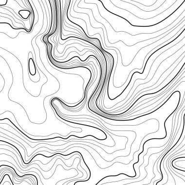 Topoğrafya haritası. Kopyanız için uzayda vektör soyut topografik harita kavramı. Siyah beyaz dalga. Soyut kağıt kesiği. Soyut renkli dalgalar. Dalgalı pankartlar. Renkli geometrik biçim.
