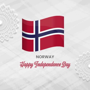 An animated video celebrating Norway's Constitution Day. The waving flag is the central element on a clean, light-textured background, making it perfect for social media, historical events