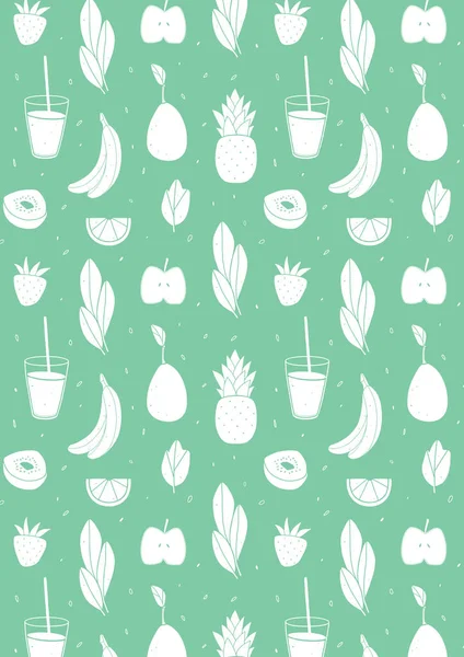 Fruit Pattern Background Food Wallpaper Smoothie Ingredients — Stock Photo, Image