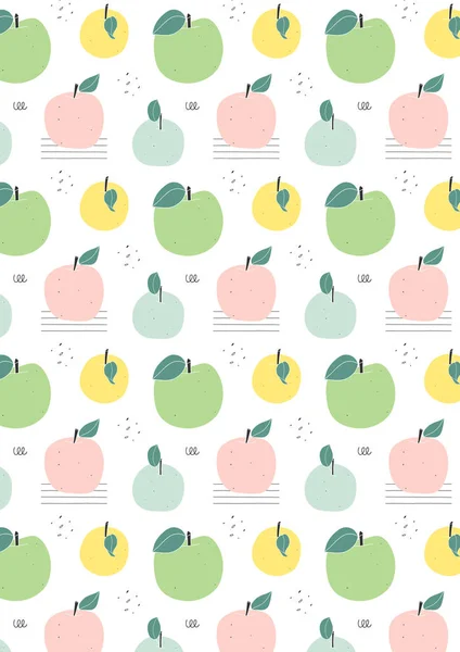 Apple Pattern Raster Background — Stock Photo, Image