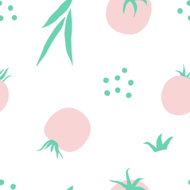 Domates seamless modeli. Mutfak vektör arka plan