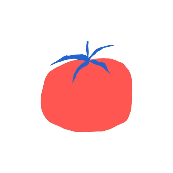 Tomate Plate Forme Style Naïf Illustration Simple Des Taches Tomate — Image vectorielle