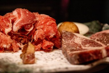 Platter of Raw Meat for Korean BBQ for a special occasion