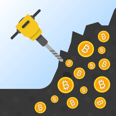Cryptocurrency kavramı düz vektör çizim