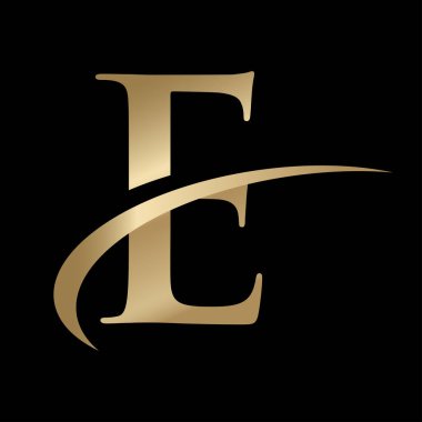 Swoosh Grafikli E harfi logosu