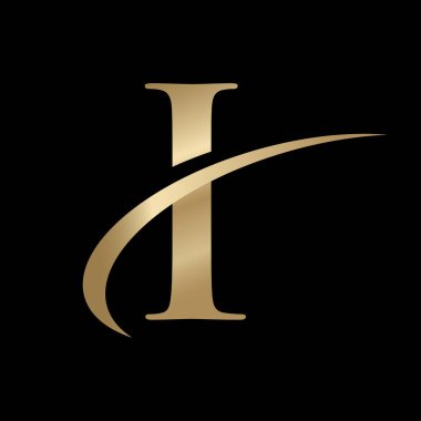 Swoosh Grafikli Altın Hız Harfi I Logosu
