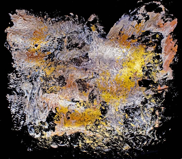 Gold acriliyc paint texture splash abstract image.