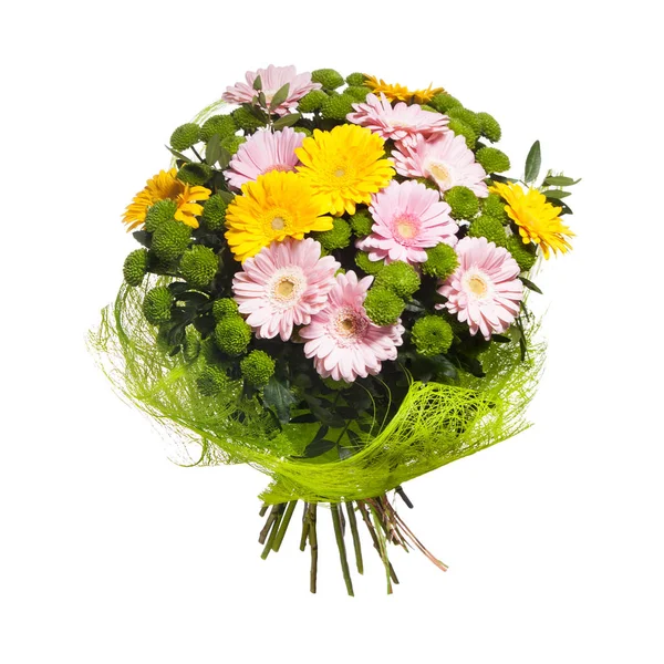 Beyaz arka planda bir buket çiçek.