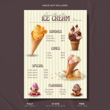 Yaratıcı Dondurma Menüsü Tasarımı